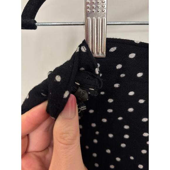 Abercrombie & Fitch Skirt Womens XL Polka Dot Midi Slip Black White Side Slit - Picture 3 of 5